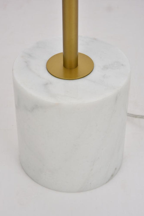 Elegant Lighting Eclipse 2 Lights Brass Floor Lamp With Frosted White Glass in Brass and Frosted White Finish Model: LD6114BR