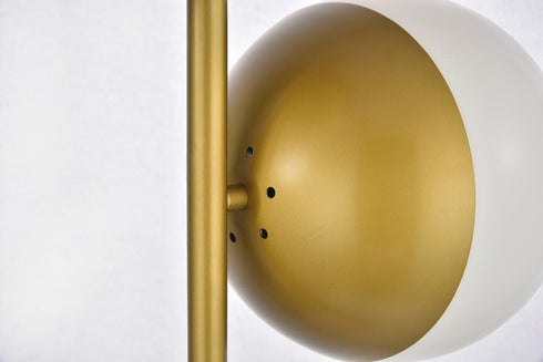 Elegant Lighting Eclipse 2 Lights Brass Floor Lamp With Frosted White Glass in Brass and Frosted White Finish Model: LD6114BR