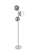 Elegant Lighting Eclipse 3 Lights Black Floor Lamp With Frosted White Glass in Black and Frosted White Finish Model: LD6158BK