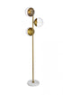 Elegant Lighting Eclipse 3 Lights Black Floor Lamp With Frosted White Glass in Black and Frosted White Finish Model: LD6158BK