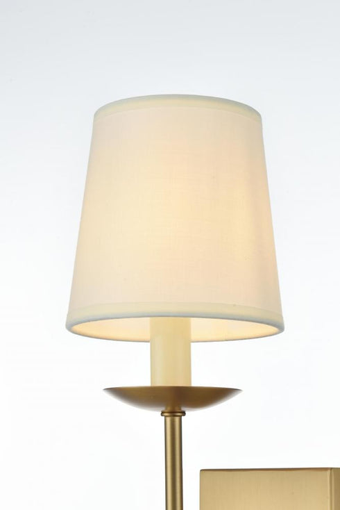 Elegant Lighting Eclipse 4.5 inch Wall Sconce in Satin Gold in Satin Gold and White Finish Model: LD6102W4SG