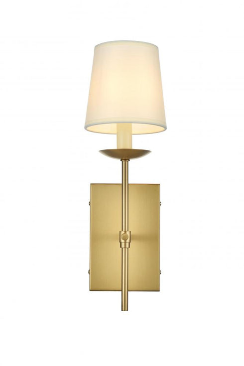 Elegant Lighting Eclipse 4.5 inch Wall Sconce in Satin Gold in Satin Gold and White Finish Model: LD6102W4SG