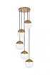 Elegant Lighting Eclipse 5 Lights Black Pendant With Frosted White Glass in Black and Frosted White Finish Model: LD6074BK