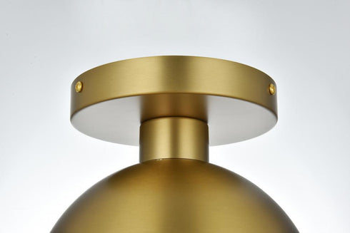 Elegant Lighting Eclipse 8 inch Flush Mount Clear Shade in Chrome in Satin Gold and Clear Finish Model: LD6051SG