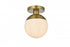 Elegant Lighting Eclipse 8 inch Flush Mount Frosted White Shade in Satin Gold in Satin Gold and Frosted White Finish Model: LD6050SG
