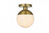 Elegant Lighting Eclipse 8 inch Flush Mount Frosted White Shade in Satin Gold in Satin Gold and Frosted White Finish Model: LD6050SG