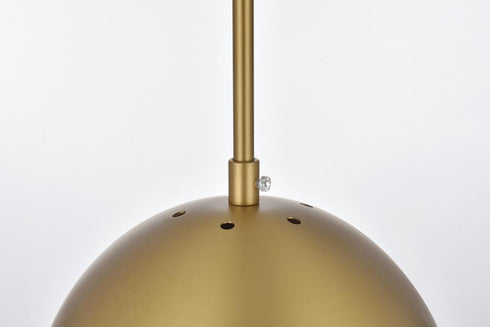 Elegant Lighting Eclipse 8 inch Pendant Clear Shade in Chrome in Satin Gold and Clear Finish Model: LD6027SG