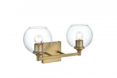 Elegant Lighting Eero 16 inch Wall Sconce in Satin Gold in Satin Gold and Clear Finish Model: LD7308W16SG