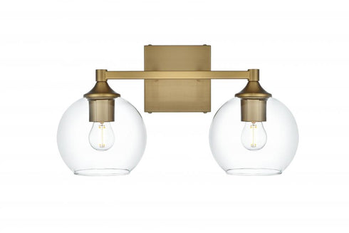 Elegant Lighting Eero 16 inch Wall Sconce in Satin Gold in Satin Gold and Clear Finish Model: LD7308W16SG