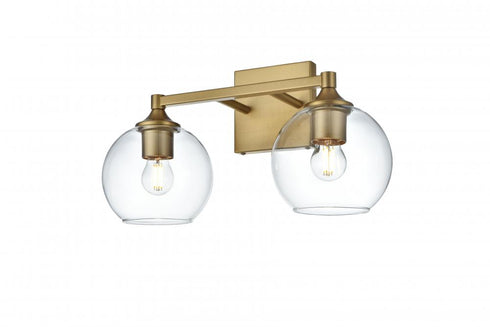 Elegant Lighting Eero 16 inch Wall Sconce in Satin Gold in Satin Gold and Clear Finish Model: LD7308W16SG