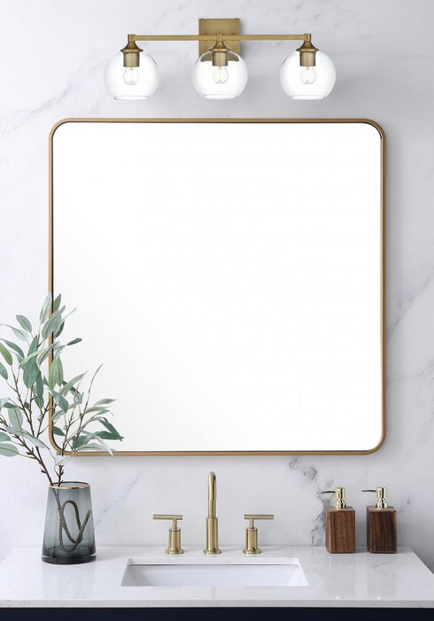 Elegant Lighting Eero 25 inch Wall Sconce in Satin Gold in Satin Gold and Clear Finish Model: LD7308W25SG
