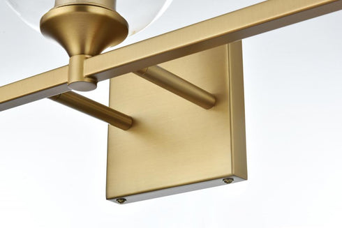 Elegant Lighting Eero 25 inch Wall Sconce in Satin Gold in Satin Gold and Clear Finish Model: LD7308W25SG
