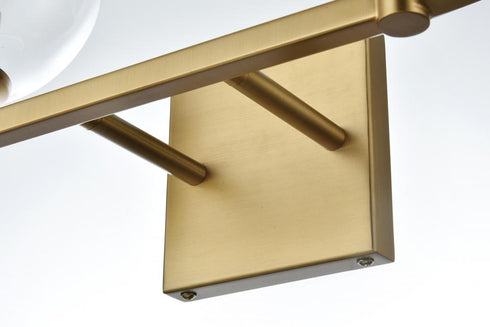 Elegant Lighting Eero 33 inch Wall Sconce in Satin Gold in Satin Gold and Clear Finish Model: LD7308W33SG