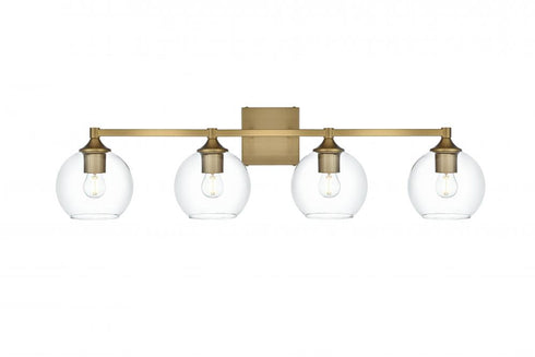 Elegant Lighting Eero 33 inch Wall Sconce in Satin Gold in Satin Gold and Clear Finish Model: LD7308W33SG
