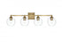 Elegant Lighting Eero 33 inch Wall Sconce in Satin Gold in Satin Gold and Clear Finish Model: LD7308W33SG