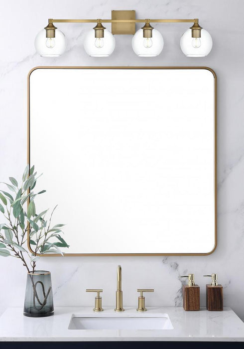 Elegant Lighting Eero 33 inch Wall Sconce in Satin Gold in Satin Gold and Clear Finish Model: LD7308W33SG