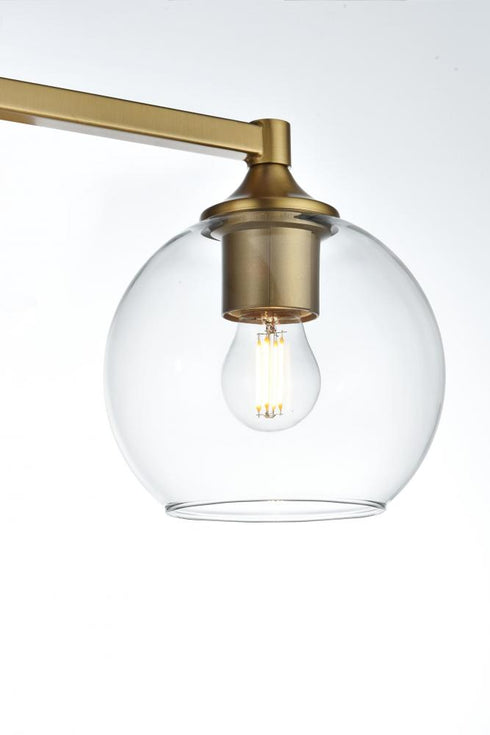 Elegant Lighting Eero 33 inch Wall Sconce in Satin Gold in Satin Gold and Clear Finish Model: LD7308W33SG