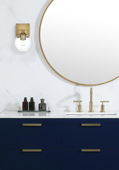 Elegant Lighting Eero 6 inch Wall Sconce in Satin Gold in Satin Gold and Clear Finish Model: LD7308W6SG