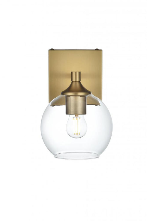 Elegant Lighting Eero 6 inch Wall Sconce in Satin Gold in Satin Gold and Clear Finish Model: LD7308W6SG