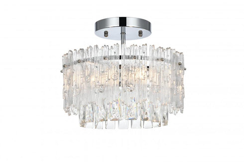 Elegant Lighting Emilia 12 inch Flush Mount in Chrome in Chrome and Clear Finish Model: 1780F12C