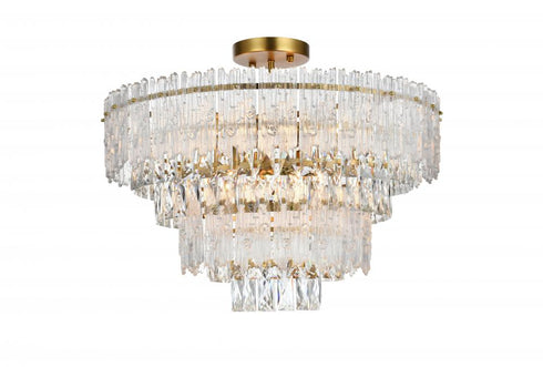 Elegant Lighting Emilia 25 inch Flush Mount in Chrome in Chrome and Clear Finish Model: 1780F25C