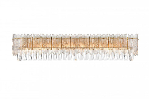 Elegant Lighting Emilia 34.5 inch Wall Sconce in Satin Gold in Satin Gold and Clear Finish Model: 1780W35SG