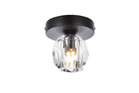 Elegant Lighting Eren 1 light black flush mount Model: 3505F5BK
