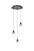 Elegant Lighting Eren 3 lights in Black pendant Model: 3505D12BK