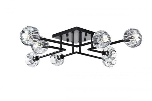 Elegant Lighting Eren 31 Inch Flush Mount in Black Model: 3505F31BK