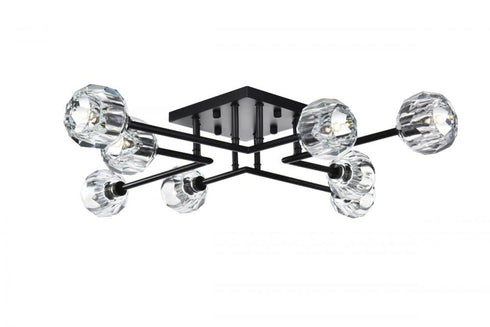 Elegant Lighting Eren 31 Inch Flush Mount in Black Model: 3505F31BK