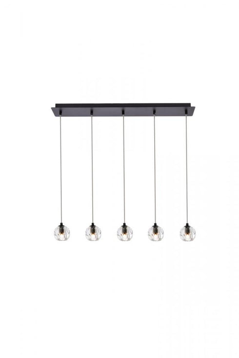 Elegant Lighting Eren 5 lights in Black pendant Model: 3505D32BK