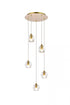 Elegant Lighting Eren 5 lights in Black pendant Model: 3505G12BK