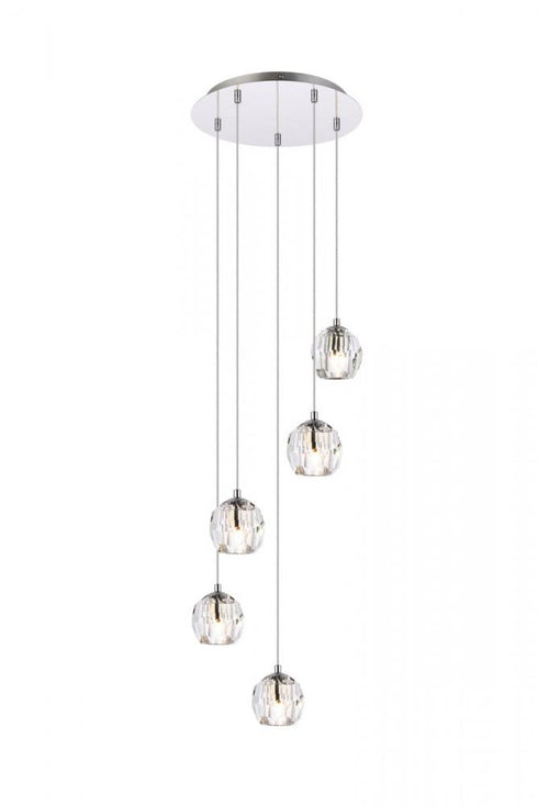 Elegant Lighting Eren 5 lights in Black pendant Model: 3505G12BK