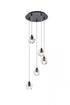 Elegant Lighting Eren 5 lights in Black pendant Model: 3505G12BK