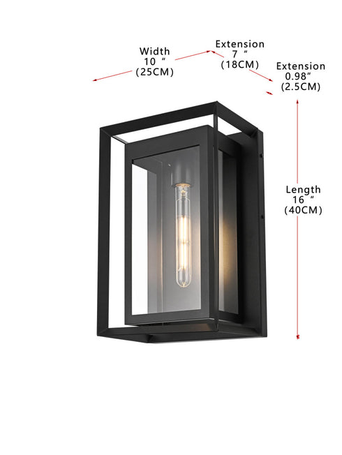 Elegant Lighting Etting 1 Light Wall sconce W10 Inch E7 Inch H16 Inch L1 in Black (1Box) Model: OD355W16BK