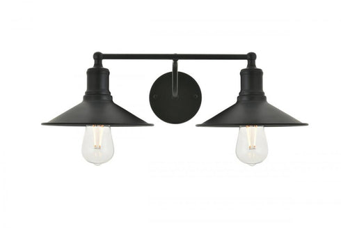 Elegant Lighting Etude 2 light black Wall Sconce Model: LD4033W21BK