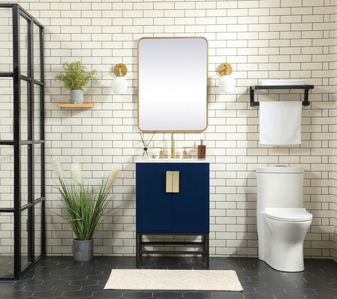 Elegant Lighting Eugene 24 Inch Single Bathroom Vanity in Blue Model: VF48824MBL