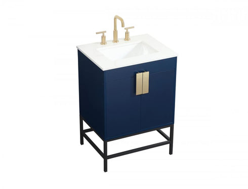 Elegant Lighting Eugene 24 Inch Single Bathroom Vanity in Blue Model: VF48824MBL