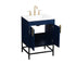 Elegant Lighting Eugene 24 Inch Single Bathroom Vanity in Blue Model: VF48824MBL