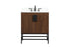 Elegant Lighting Eugene 30 Inch Single Bathroom Vanity in Walnut with Backsplash Model: VF48830MWT-BS
