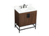Elegant Lighting Eugene 30 Inch Single Bathroom Vanity in Walnut with Backsplash Model: VF48830MWT-BS
