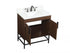 Elegant Lighting Eugene 30 Inch Single Bathroom Vanity in Walnut with Backsplash Model: VF48830MWT-BS