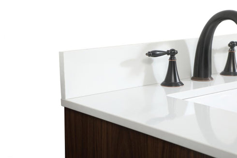 Elegant Lighting Eugene 30 Inch Single Bathroom Vanity in Walnut with Backsplash Model: VF48830MWT-BS