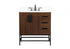 Elegant Lighting Eugene 32 Inch Single Bathroom Vanity in Walnut with Backsplash Model: VF48832MWT-BS