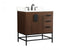 Elegant Lighting Eugene 32 Inch Single Bathroom Vanity in Walnut with Backsplash Model: VF48832MWT-BS