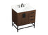 Elegant Lighting Eugene 32 Inch Single Bathroom Vanity in Walnut with Backsplash Model: VF48832MWT-BS