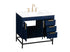 Elegant Lighting Eugene 36 Inch Single Bathroom Vanity in Blue Model: VF48836MBL