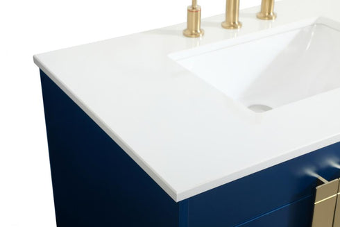 Elegant Lighting Eugene 36 Inch Single Bathroom Vanity in Blue Model: VF48836MBL