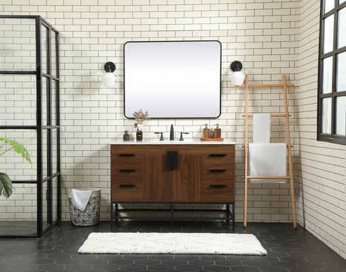 Elegant Lighting Eugene 48 Inch Single Bathroom Vanity in Walnut Model: VF488W48MWT