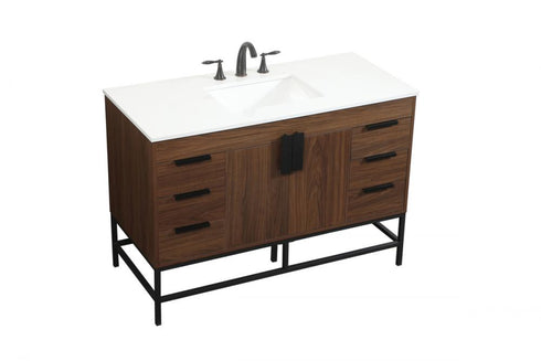 Elegant Lighting Eugene 48 Inch Single Bathroom Vanity in Walnut Model: VF488W48MWT